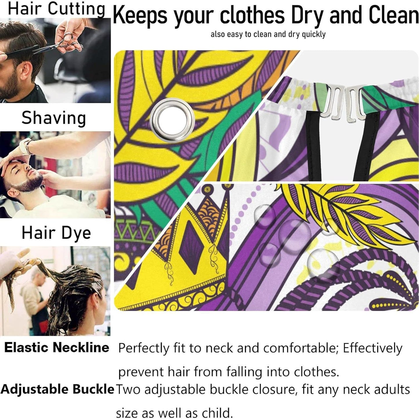 visesunny Professional Barber Cape Polyester Hair Cutting Clippings Catcher Grooming Cape Apron for Shaving Trimming For Men