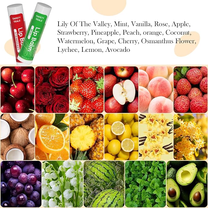 Yopela 221 Pack Natural Lip Balm Bulk with Vitamin E and Coconut Oil - Moisturizing, Soothing, and Repairing Dry and Chapped Lips Valentine's Gift - 17 Flavors - Non-GMO