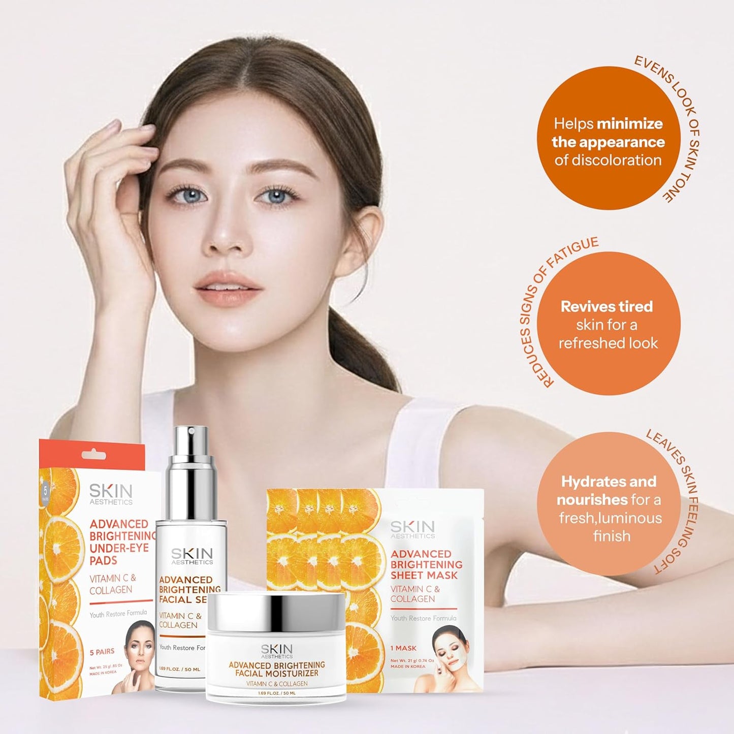 Vitamin C & Collagen Regimen - Anti-Aging, Collagen Boosting, Firming - Clean Beauty, Cruelty-Free Korean Skin Care for All Skin Types - Set of 4