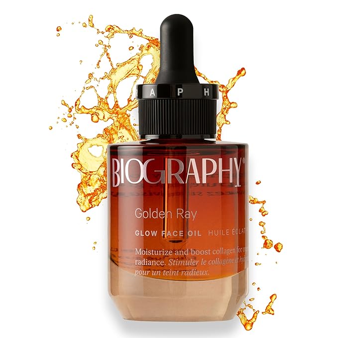 Biography Face Oil Collagen Booster, Moisturizer & Beauty Body Oil Skincare Gift Set for Women, Gua Sha w/Jojoba, Rosehip, French Marine Algae, Guarana Seed. Skin Hydrating Sea Chrome & Golden Ray
