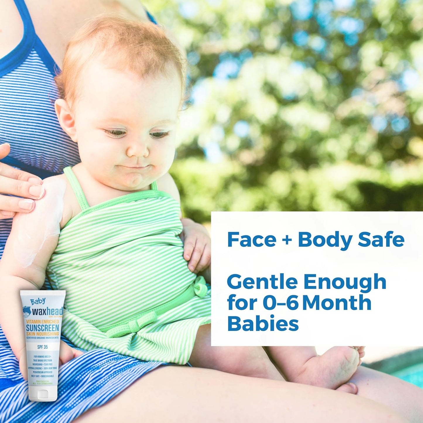 Waxhead Baby Sunscreen SPF 35 – Non-nano Zinc Oxide Mineral Lotion for 6-12 months Babies + 12-24 Toddlers | Natural Tear‑Free + Organic Hypoallergenic, Pediatrician‑Recommended Sunblock (4 oz)