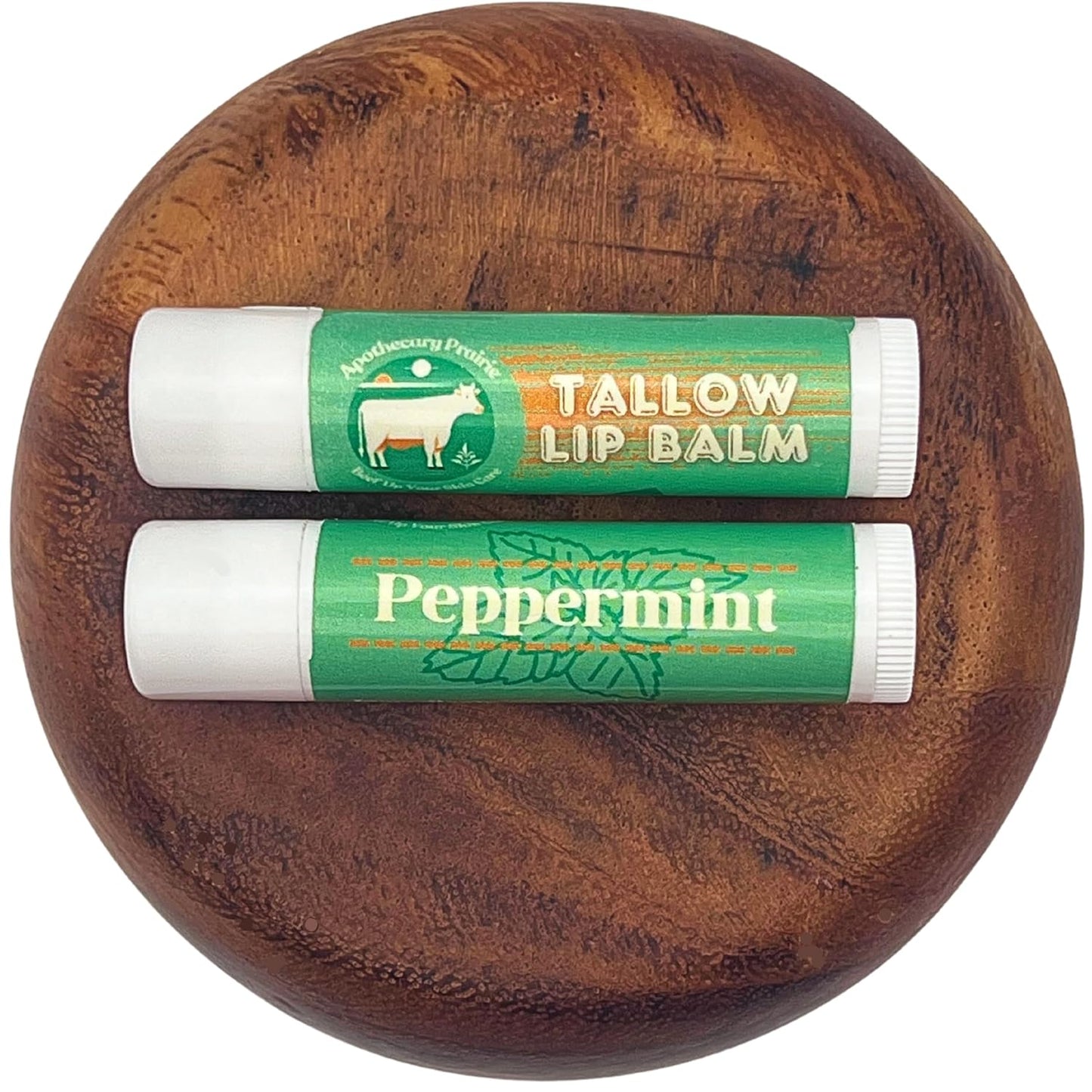 Tallow Lip Balm with Grass-fed and Finished Tallow, Organic Beeswax and Natural Peppermint Oil - Handmade With Only 3 Ingredients To Lock In Soothing Moisture (Peppermint) - 2 Pack