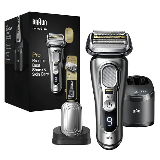 Braun Series 9 Pro 9487cc Electric Razor for Men, Wet & Dry, Rechargeable, Electric Shaver with Clean & Charge Station and ProCare Attachment