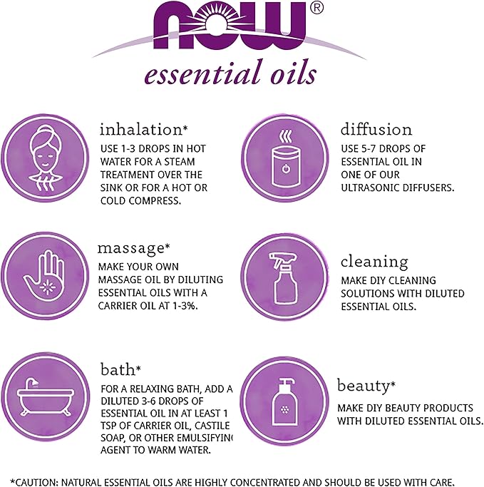 Now Essential Oils, Lemongrass Oil, Uplifting Aromatherapy Scent, Steam Distilled, 100% Pure, Vegan, Child Resistant Cap, 1-Ounce (Pack of 5)