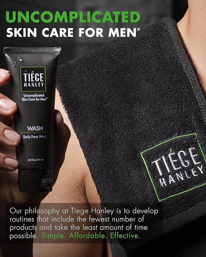 Tiege Hanley Men’s Skin Care Set, Advanced Routine (System Level 2) – Face Wash, Scrub, Moisturizer & Eye Cream for Fine Lines, Under-Eye Bags Correction, Smoother Skin Texture