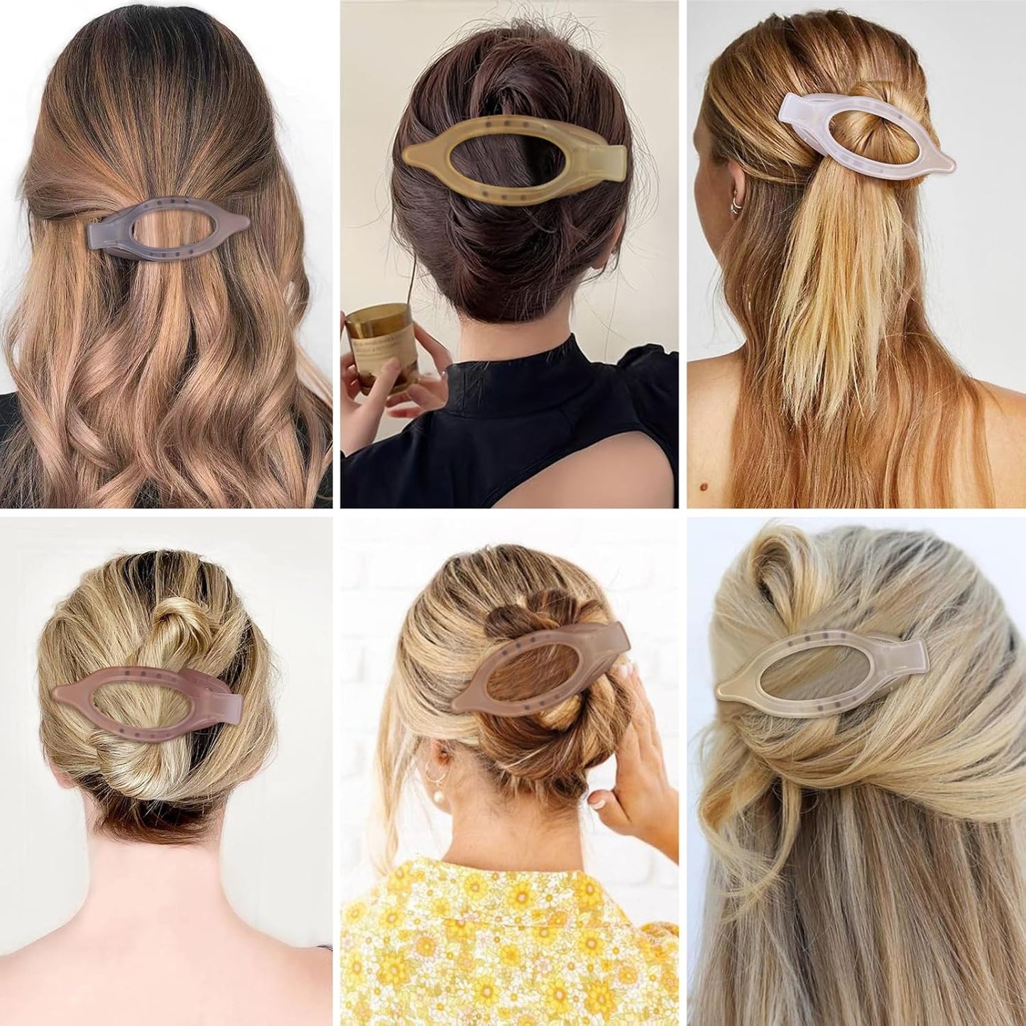 Flat Hair Clip 6 pcs Lay Down Claw Clips Hair Accessories for Women -Ice Cream