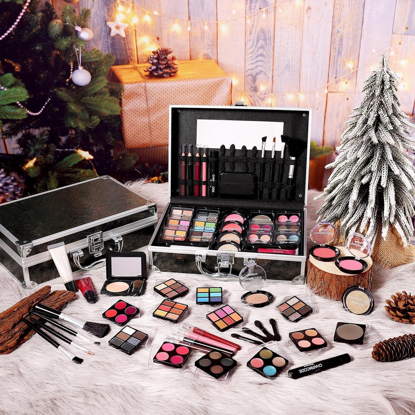 Makeup Kit for Teen Girls & Women Full Kit, Beauty Train Case with Starter Cosmetics Set, Make Up Valentine's Gift Box with Eyeshadow,Lipgloss,Highlight,Blush,Lip&Eye Pen,Brush & More(GoldenBrown)