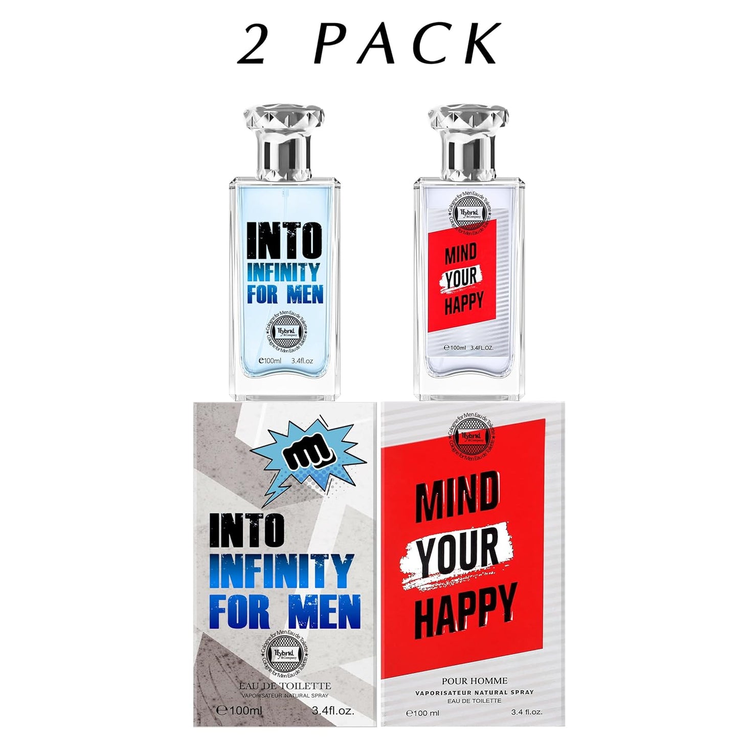 Hybrid & Company Mens 2 Pcs Mind Your Happy Young Into Infinity Eau De Perfum Vaporisateur Natural Spray