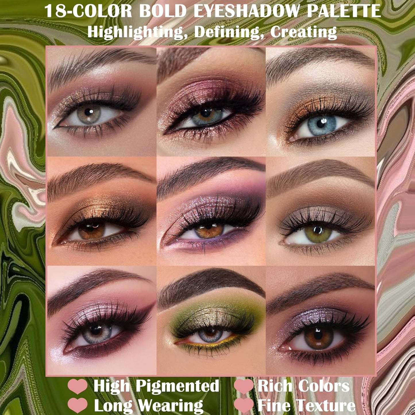 Prism Makeup Matte Eyeshadow Palette Pro 18 Colors Pigmented Shimmer Glitter Eye Shadow Palette, Blendable Long Lasting Waterproof Makeup Cosmetics Halloween Makeup Kit (04# Solitude)