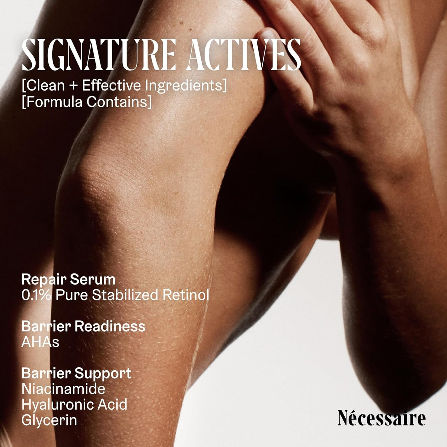 Nécessaire The Body Retinol - Firming Repair Serum + Retinol Body Lotion For Women & Men. Wrinkle + Line Prevention. 0.1% Pure + 10% AHA Crepey Skin Treatment. 5.1 oz