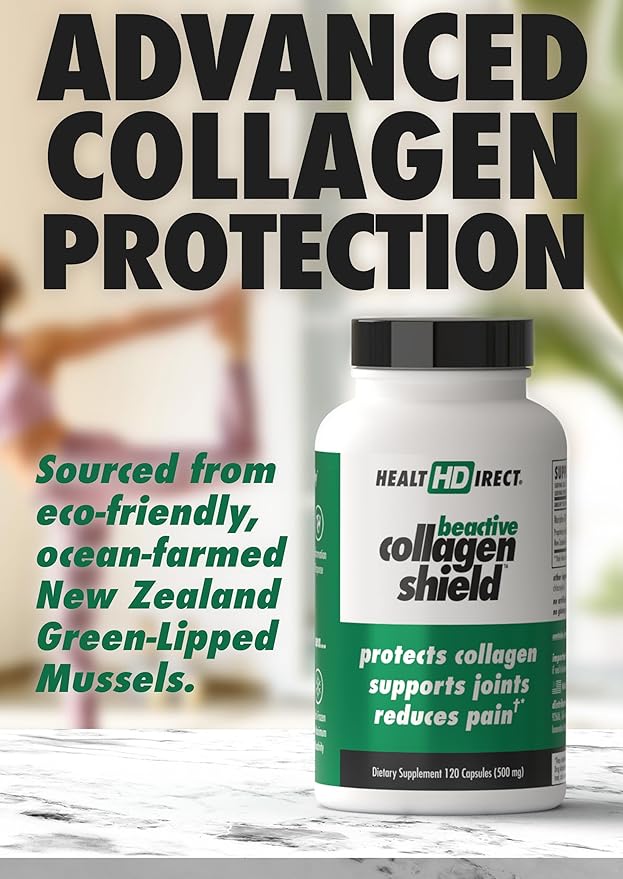 HEALTH DIRECT - BeActive Collagen Shield - 120 Capsules - Advanced Green-Lipped Mussel Supplement - Supports Skin, Joints and Muscles