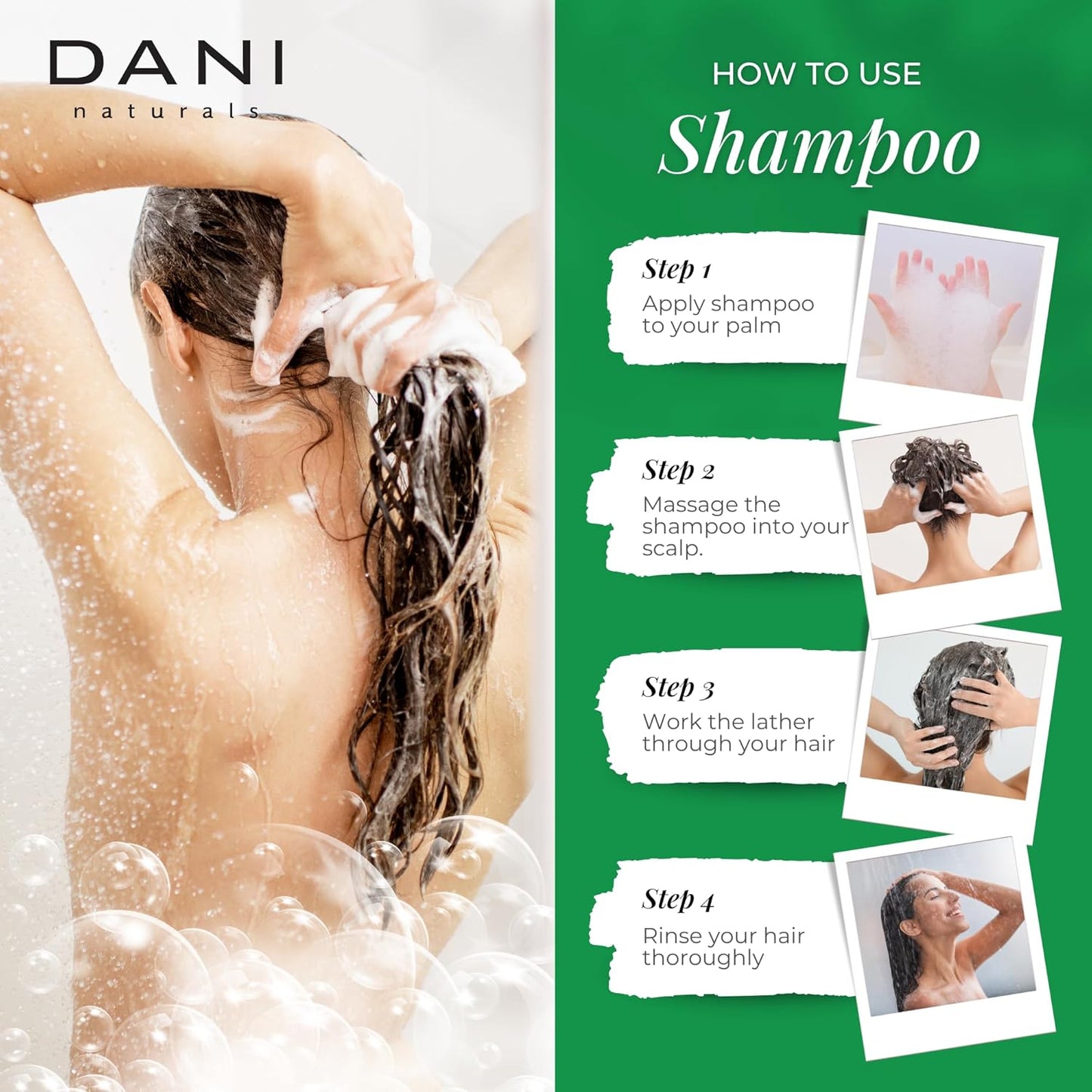 DANI Naturals Shampoo - Bamboo Bergamot is a sulfate-free, vegan, and organic shampoo that deeply hydrates and nourishes dry and curly hair, leaving it soft, smooth, and manageable.