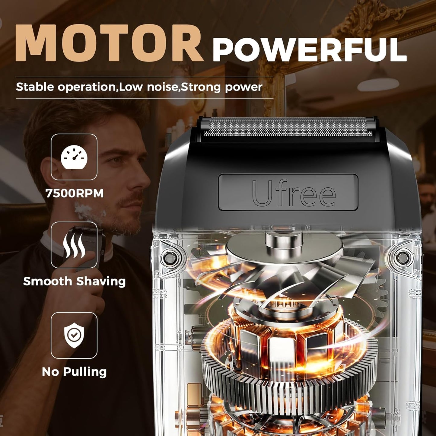 Ufree Beard Trimmer for Men, Foil Shaver Electric Razor, Shavers for Body Face Nose Ear, Cordless Hair Trimmer, Professional Hair Clippers, Mustache Grooming Kit Birthday Gifts for Men