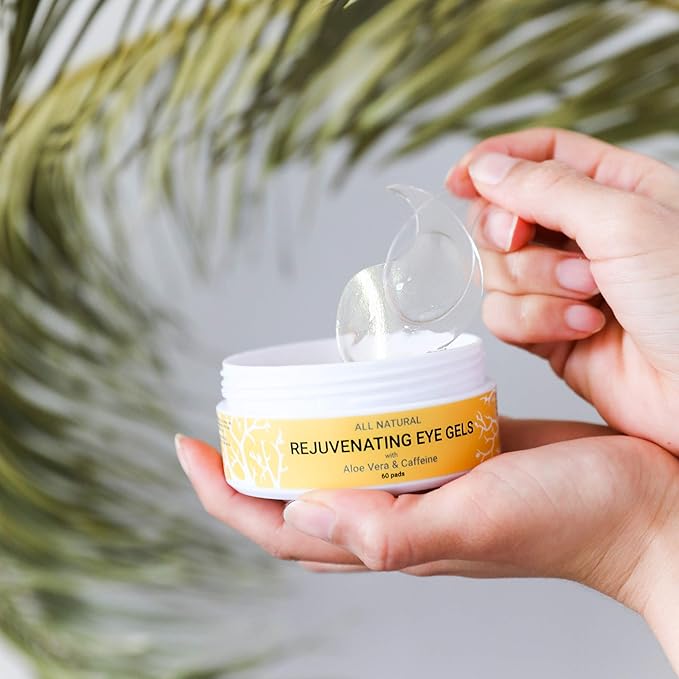 Doppeltree All Natural Caffeine Under Eye Patches & Hydrogel Masks (60 Pads) - Anti Aging Treatment for Crow Feet, Puffiness, Wrinkles, Dark Circles- Formulated in San Francisco