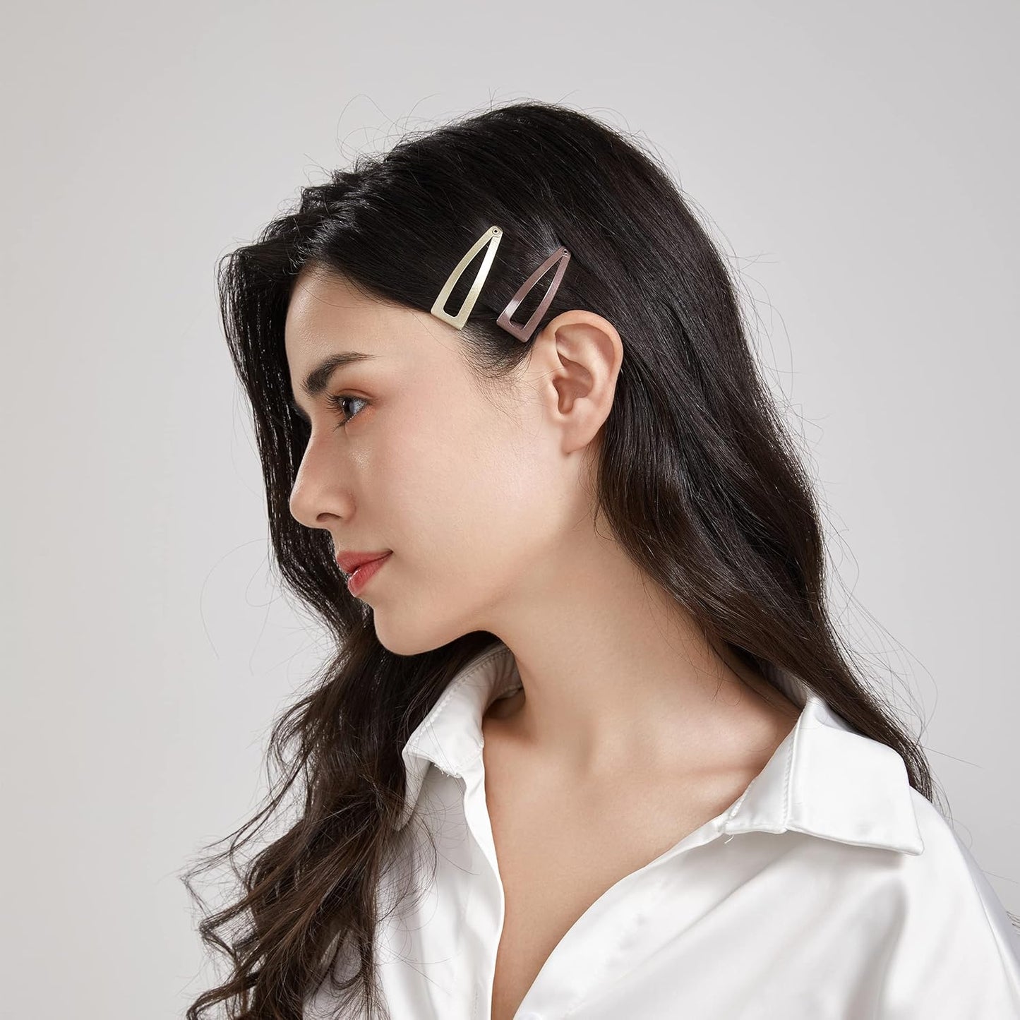 Dofash Double Grips 4.5CM/1.77 Inch Small Hair Clips Hair Barrettes Snap Clips Metal Accessories For Woman-6 Count (Gold)