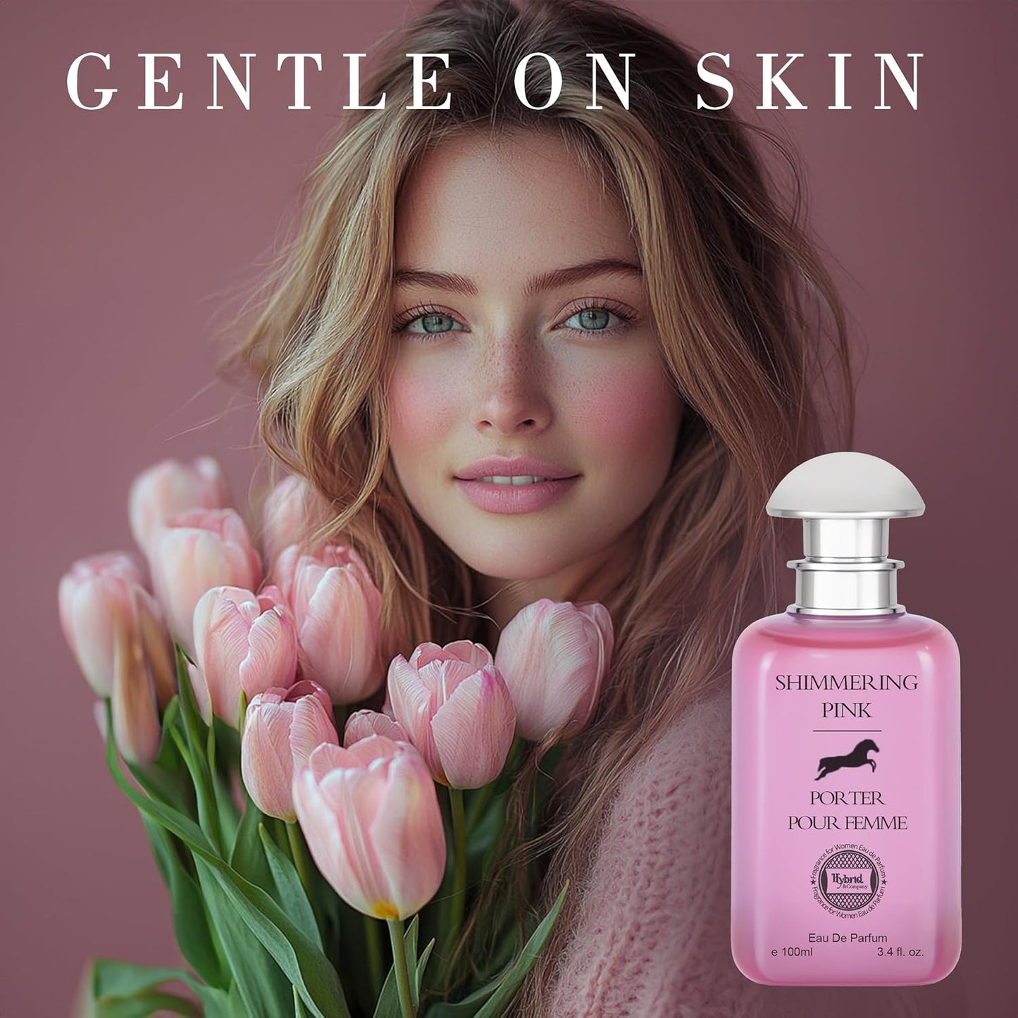 Hybrid & Company Women Shimerring Pink Porter Eau De Parfum Vaporisateur Natural Spray 3.4 Fl Oz