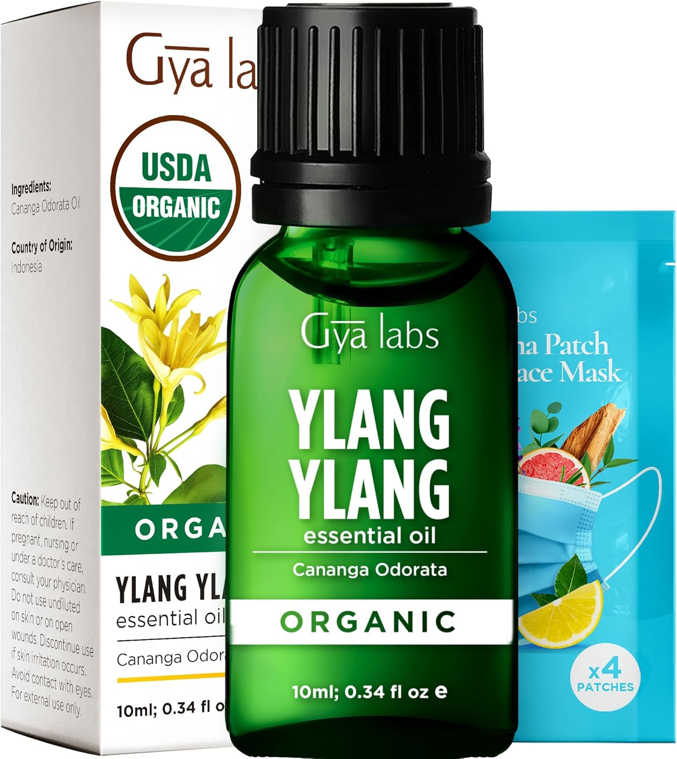 Gya Labs Organic Ylang Ylang Essential Oil - 0.34 Fl Oz - for Skin, Hair, Diffuser, Aromatherapy, DIY Candle Making Scents