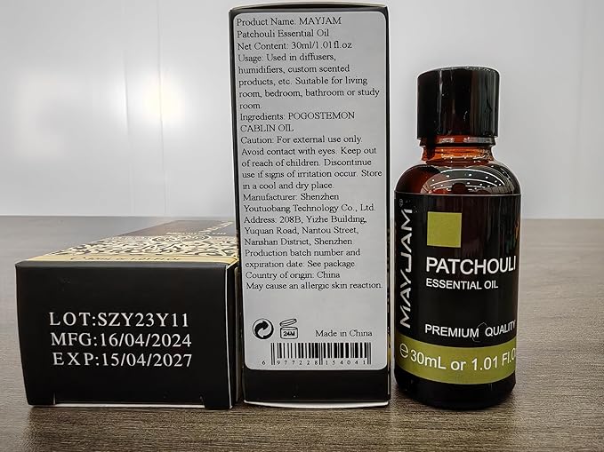 Patchouli Essential Oil, 1.01FL.OZ Essential Oils, Use with Diffuser, During Yoga, Massage, Bath, Patchouli Oil(30ml)