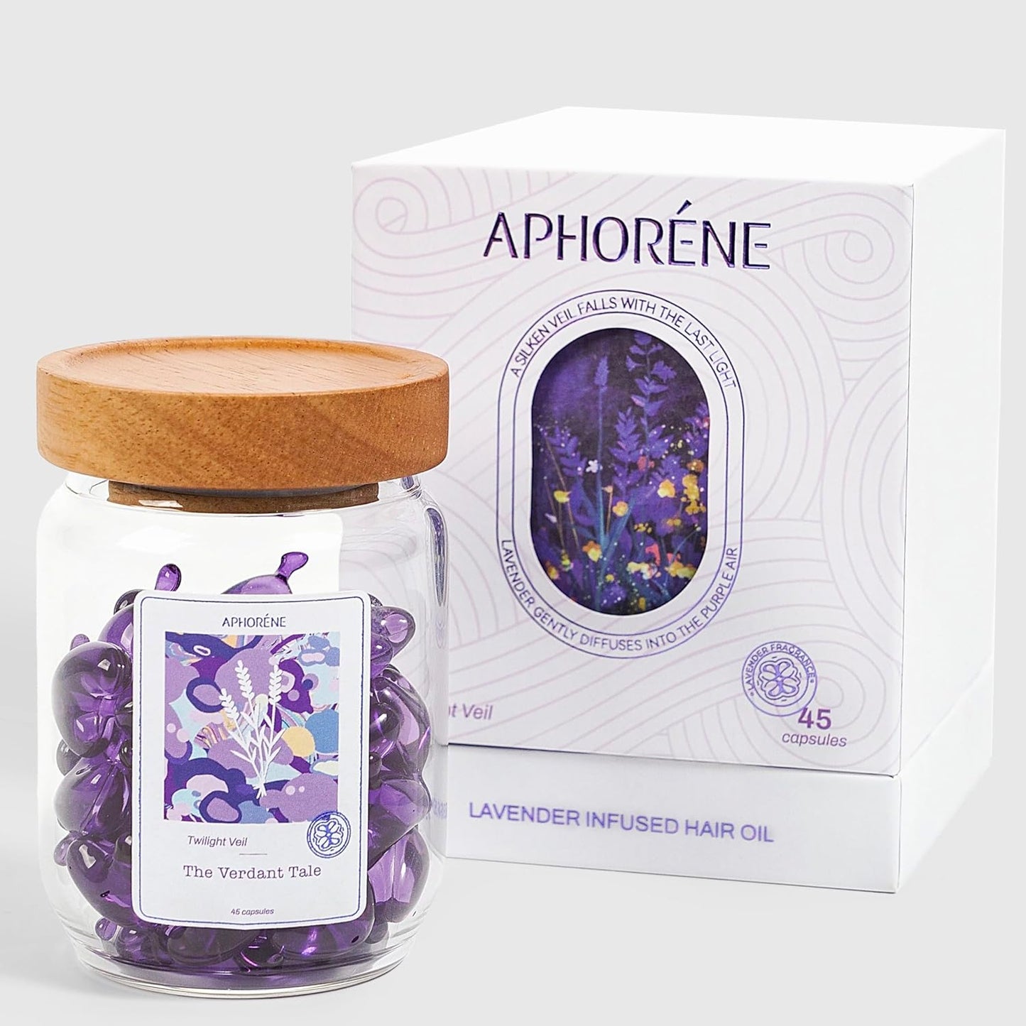 Hair Repair Oil Capsules for Frizzy or Damaged Hair – Lightweight Leave-In Serum with Vitamins & Lavender Scent, Heat Protectant, 45 Capsules