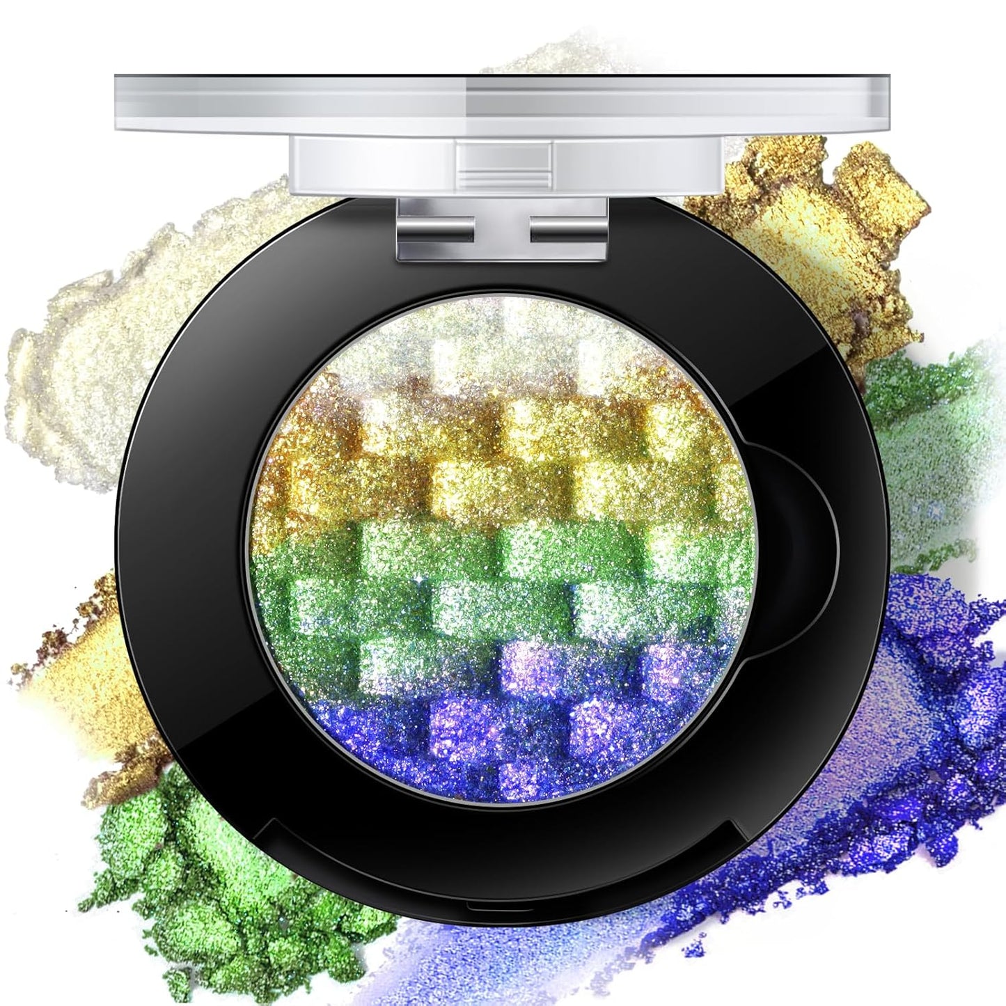 Noerrors Chameleon Eyeshadow,Multichrome Face Highlighter Palette,Holographic Eyeshadow Palette,High Pigment,Rainbow Color Shift Metallic Shimmer，Long Lasting，Duochrome Face Makeup Highlighter