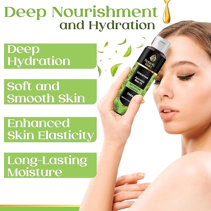 Ayurveda Unscented Body Oil After Shower, Moisturizing & Hydrating Natural Organic Fragrance Free For Women And Men, Ayurveda Products For Crepey Skin - 3.38 Fl Oz (1)