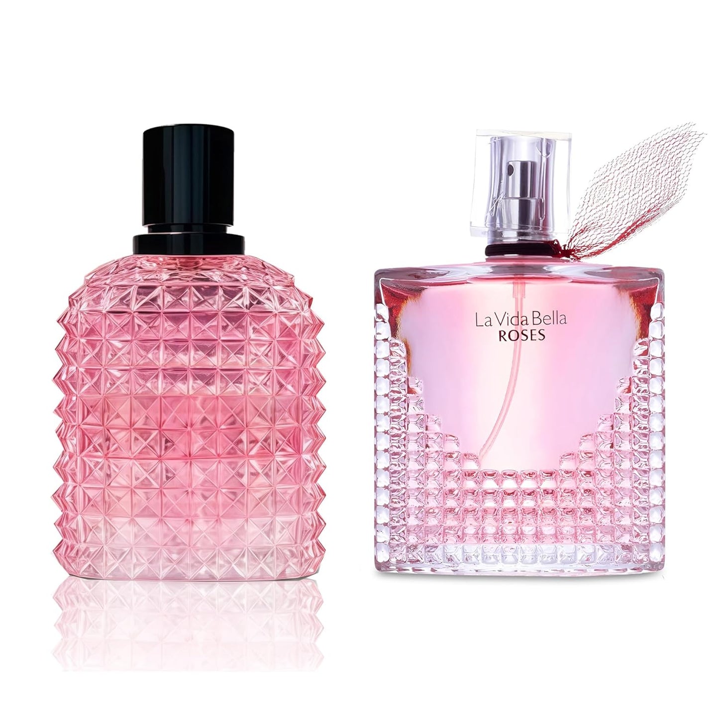 Women's Perfume Set - 2 Pack Eau de Parfum Spray 3.4 Oz Each | Floral Jasmine & Sweet Vanilla with Bergamot & Woody Notes | Long Lasting Original Scent Gift Set for Women (MilaWR&Lavi Rose)