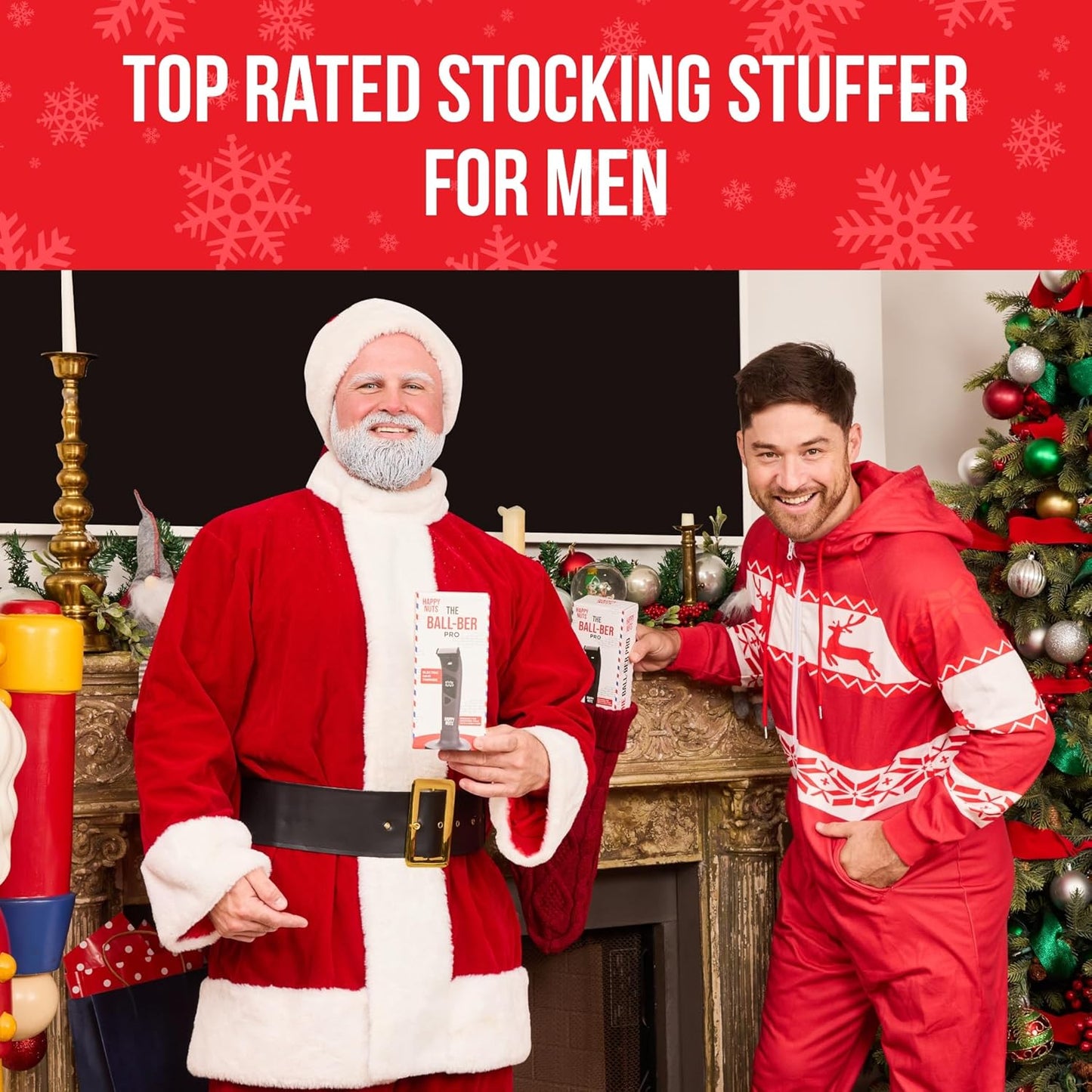 HAPPY NUTS The Ballber Pro Electric Groin & Body Hair Trimmer for Men - Mens Body Groomer Kit for Privates - Waterproof Shaver for Hard to Reach Areas