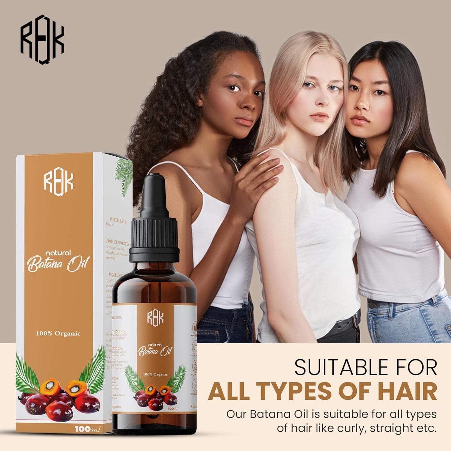 Batana Oil for Hair Growth Natural Scalp Oil for Strengthening, Repairing Damaged Hair, and Encouraging New Growth Pure & Paraben-Free Hair Growth Oil with Easy Dropper Lid and Eyelash kit