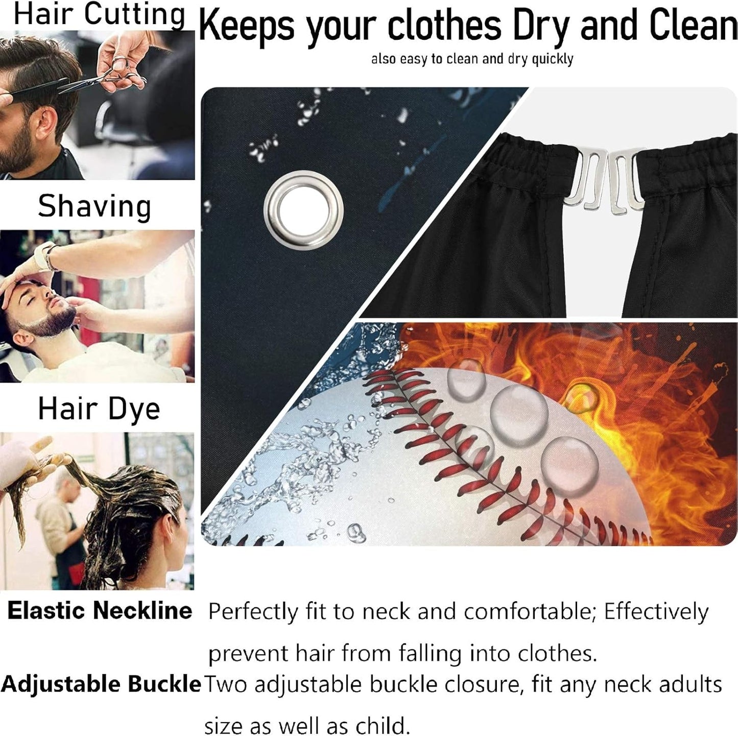 visesunny Professional Barber Cape Polyester Hair Cutting Clippings Catcher Grooming Cape Apron for Shaving Trimming For Men