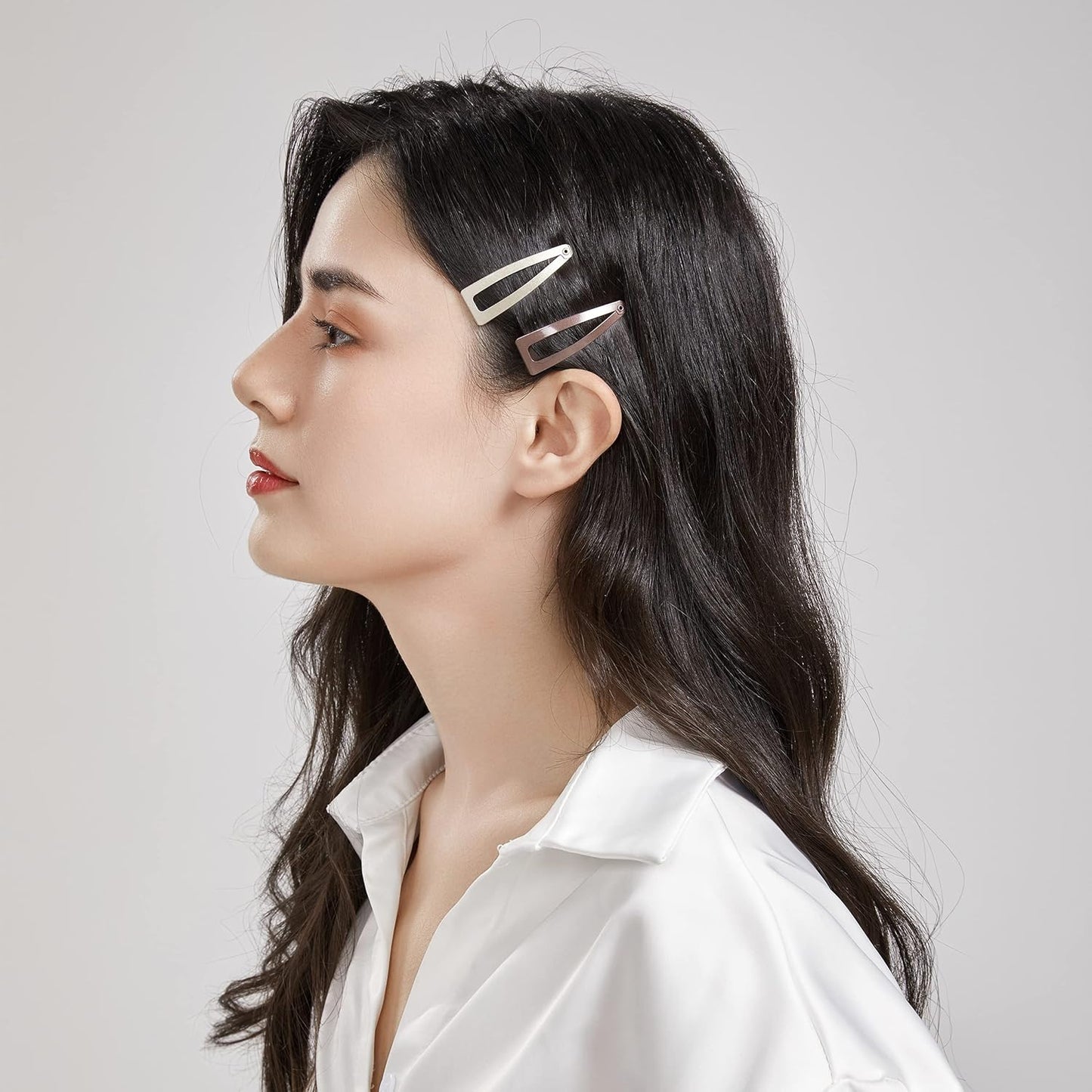 Dofash Double Grips 4.5CM/1.77 Inch Small Hair Clips Hair Barrettes Snap Clips Metal Accessories For Woman-6 Count (Gold)