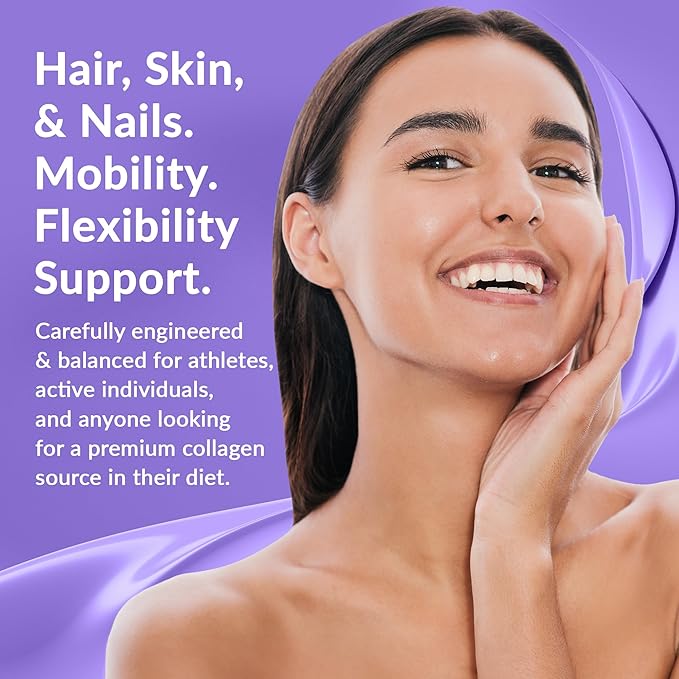 Granite Supplements Collagen Peptides Powder - Hair Skin and Nails Vitamins with Type I, II, III, V, X Hydrolyzed Collagen Peptides for Nail Growth, Bone, Mobility, & Joint Support (16oz)