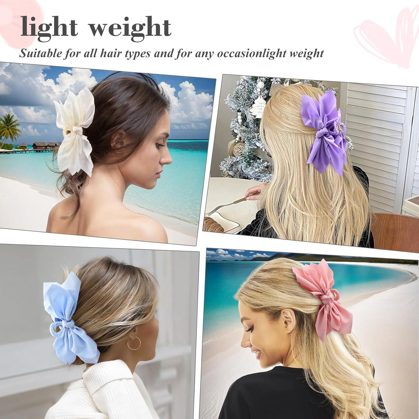 Bow Claw Clips Bow Hair Clips 4PC Big Hair Bows for Women Butterfly Styling Large Hair Clips for Thick Hair for Girls Hair Accessories for Teen