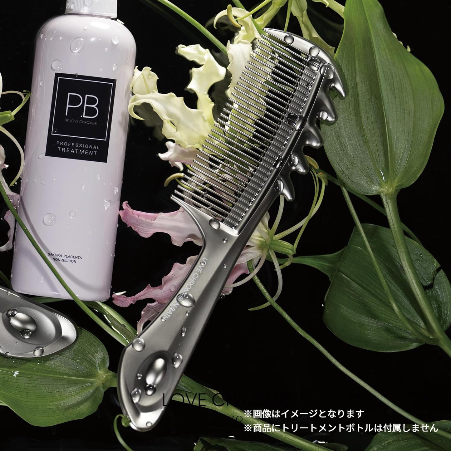 LOVE CHROME INBATH SCALP-GUASHA PREMIUMBLACK/Japanese artisan hair comb