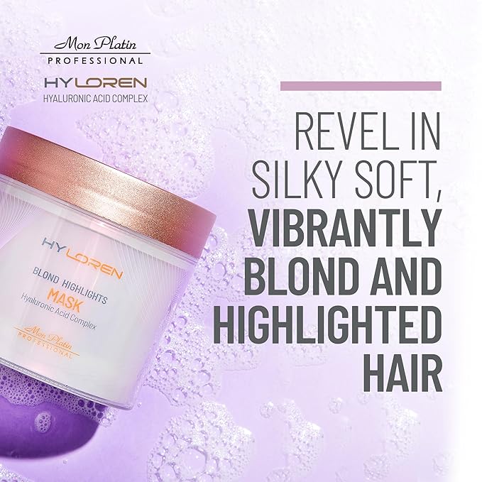 Mon Platin Professional Black Caviar Blonde Hair Mask & HY Loren Blonde Hair Shampoo, Intensive Moisturizing Treatments for Blonde, Bleached & Color-Treated Hair, SLS/SLES/Salt-Free, 500ml Each