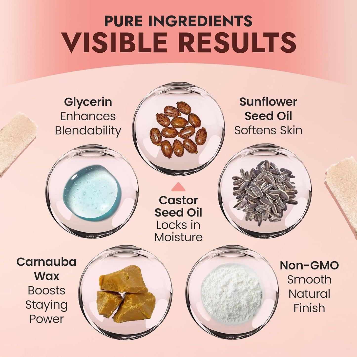 BaeBlu - Organic Blush Tube, Chardonnay - 100% Natural Vegan Cream Blush Sticks, Multi-Use Bronzer, & Highlighter for Lips, Cheeks & Eyes, Buildable Shimmer, Gluten-Free, Paraben-Free, Made in USA