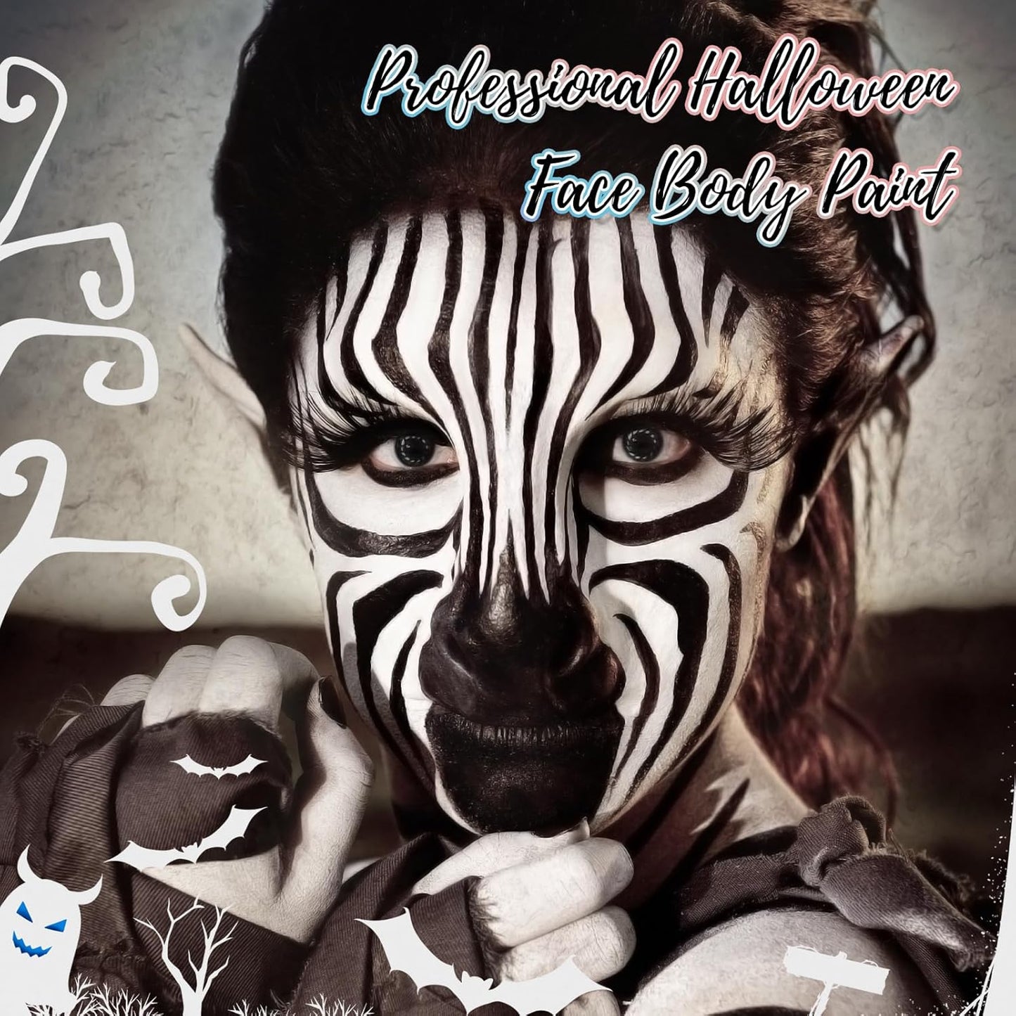 White Water Based Face Body Paint, 2.37 OZ Washable Large Tube Full Coverage Face Paint Cream for Adult Carnival Cosplay Halloween SFX Skull Joker Zombie Vampire Skeleton Goth Makeup