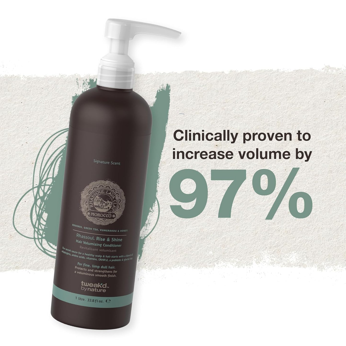 Tweak’d by Nature - Rise & Shine Hair Volumizing Conditioner for Fine Hair, Paraben Free and Sulfate Free Conditioner, Hydrating Hair Care for Soft, Tangle-Free Finish (33.8 ounces)