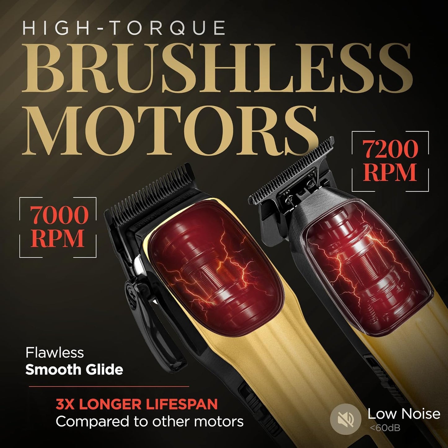 Fagaci Professional Hair Clippers for Men with Superior Precision, Brushless Motor Barber Clippers and Trimmers Set, 5X Longer Sharpness Hair Cutting Kit, Mens Haircut Cordless Clipper for Barber