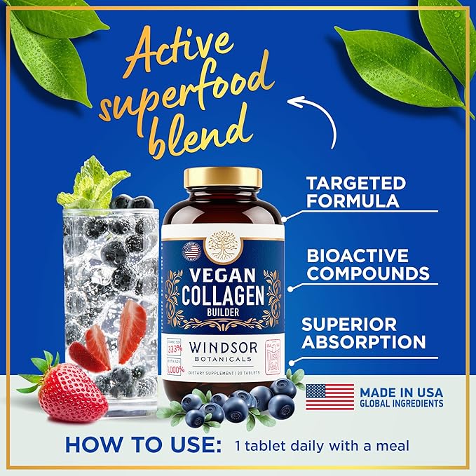 WINDSOR BOTANICALS Vegan Collagen Supplements and Dental Probiotics for Teeth and Gums Bundle