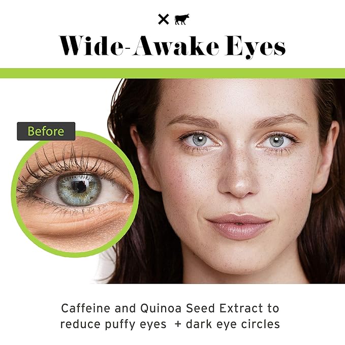 No Bad Stuff - Caffeine Eye Cream with Pure Hyaluronic Acid & Plant Based Squalane Oil, Under Eye Cream for Dark Circles & Puffiness, Gluten Free, Vegan, Travel Size, 0.5 FL Oz