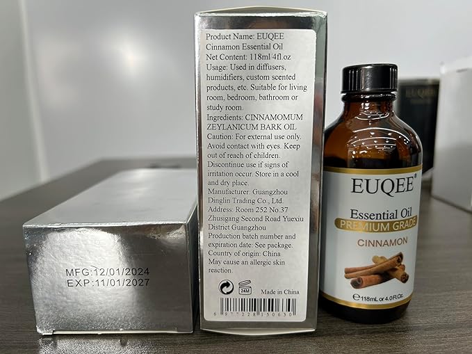 Cinnamon Essential Oil 118ml Pure Cinnamon Essential Oil for Diffuser, Aromatherapy, DIY Soap, Candle Making - 4 Fl.Oz