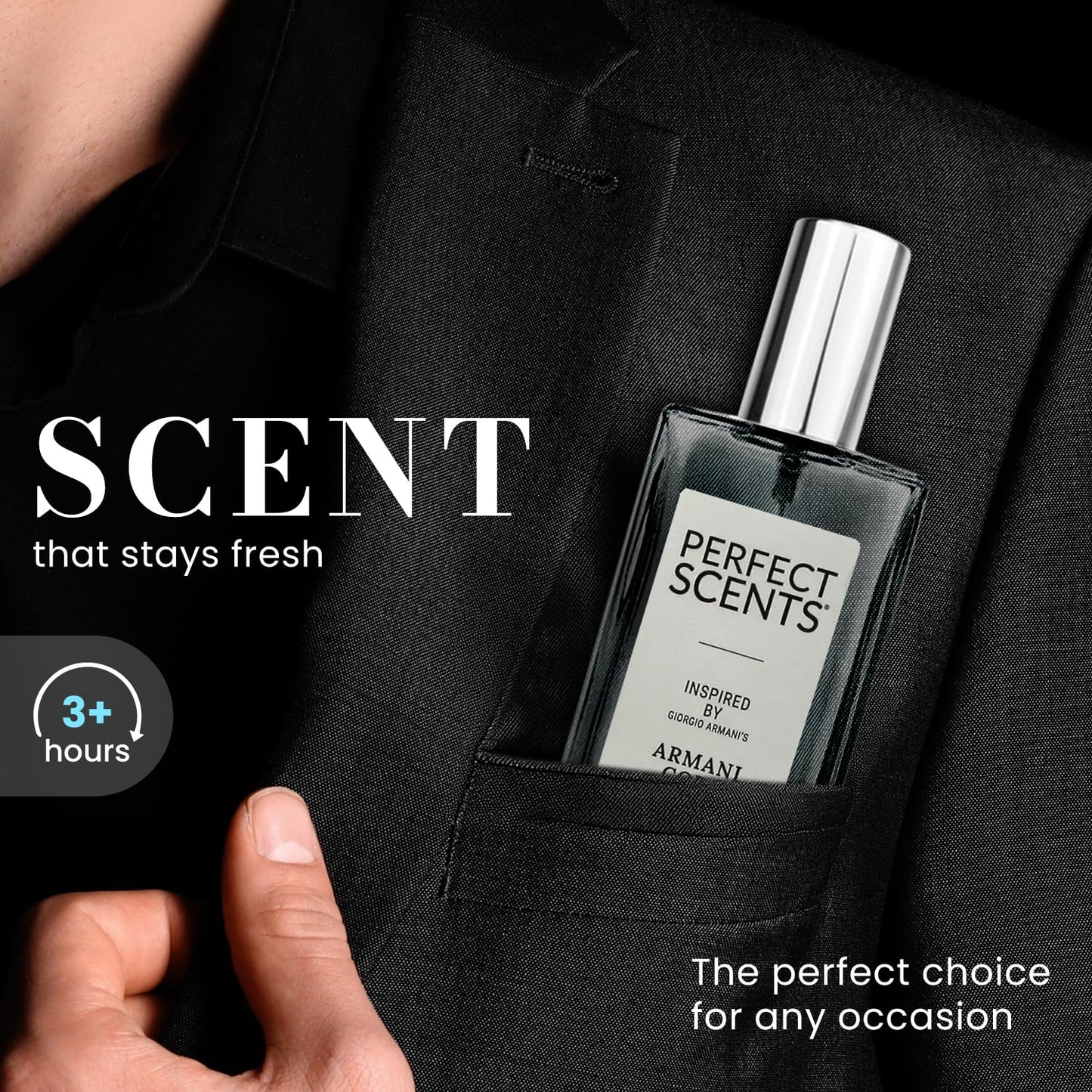 Perfect Scents Fragrances, Inspired by Giorgio Armani’s Armani Code, Men’s Eau de Toilette, CLEAN, Vegan, Paraben-Free, Phthalate-Free, Never Tested on Animals, 3.4 Fluid Ounces