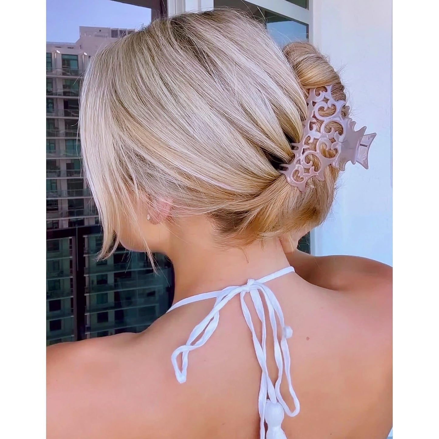 Camila Paris CP2904 French Hair Clip for Women, Girls Beige Hair Claw Clips Jaw Fashion Durable and Styling Hair Accessories for Women, Strong Hold No Slip Grip, Made in France