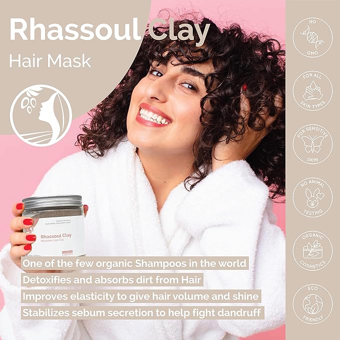 Fatima's Garden Rhassoul with Prickly Pear - Hydrating Face & Hair Mask, 250g