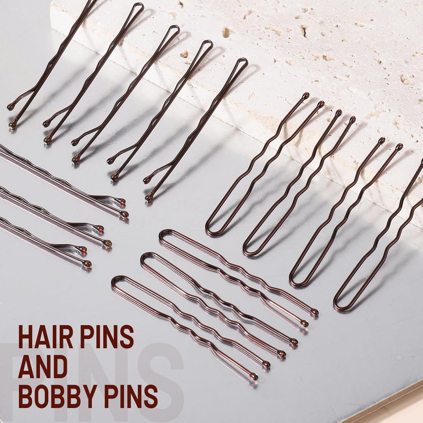Teenitor 100Pcs Bobby Pins Bobby Pins for Women, Brown Bobby pins Hair Pins, Hair Pins for Women 2inch
