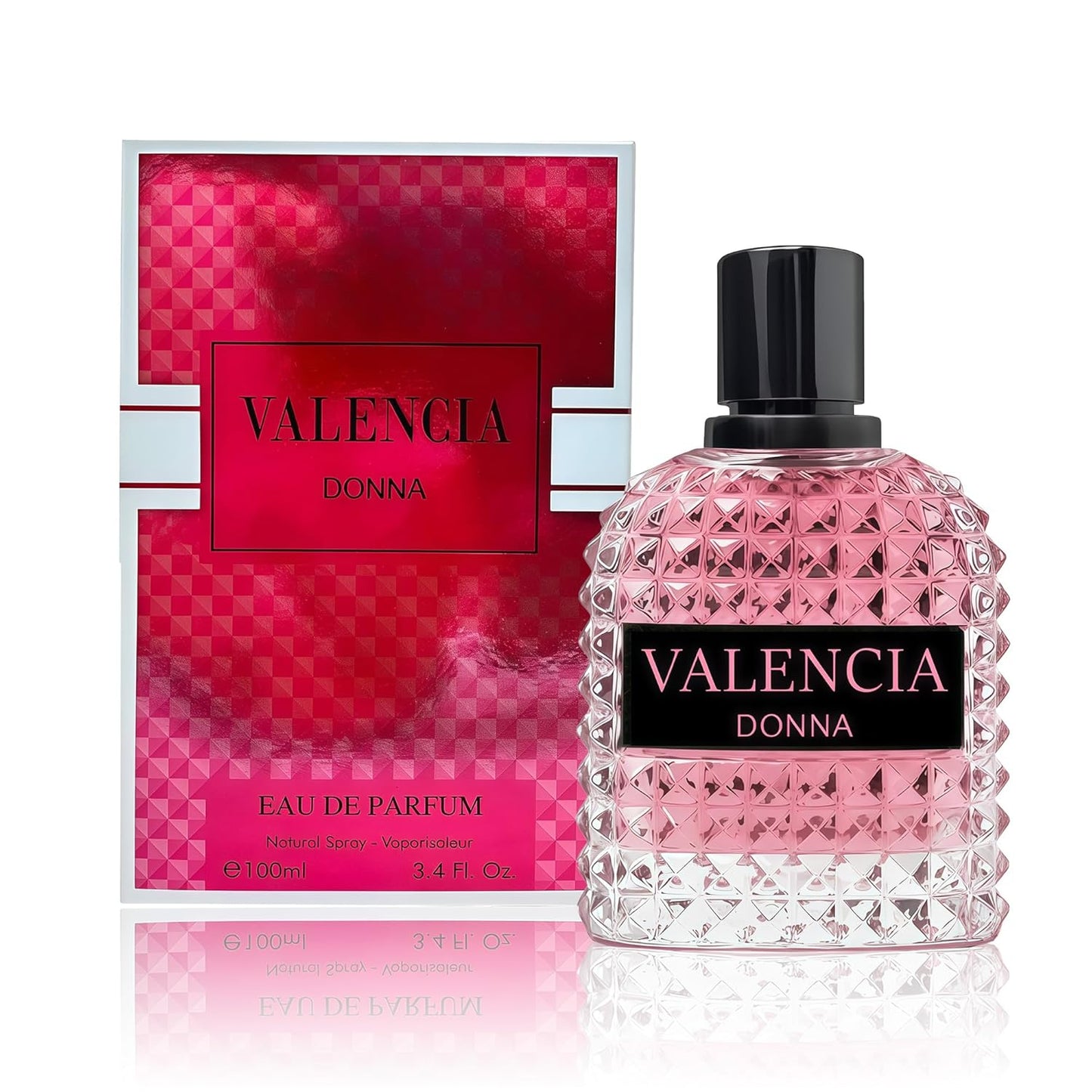 Valencia Donna Women's Perfume, Noteds with Amber Floral Jasmine, Bourbon Vanilla & Woods Oriental Fragrance Gift for Women, Eau De Parfum Spray with Elegant 100ml Bottle