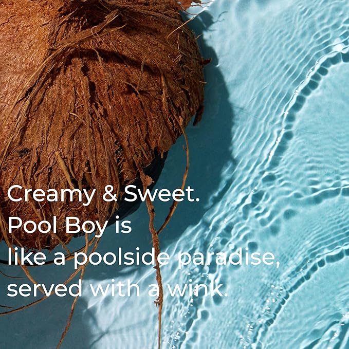 Body & Hair Shimmer Oil | Pool Boy Coconut Vanilla Scent Lightweight Oil for Luxurious Radiant Glow and Hydration for Body, Hair & Face 3.4oz, Coconut, Praline, Sandalwood, Vanilla