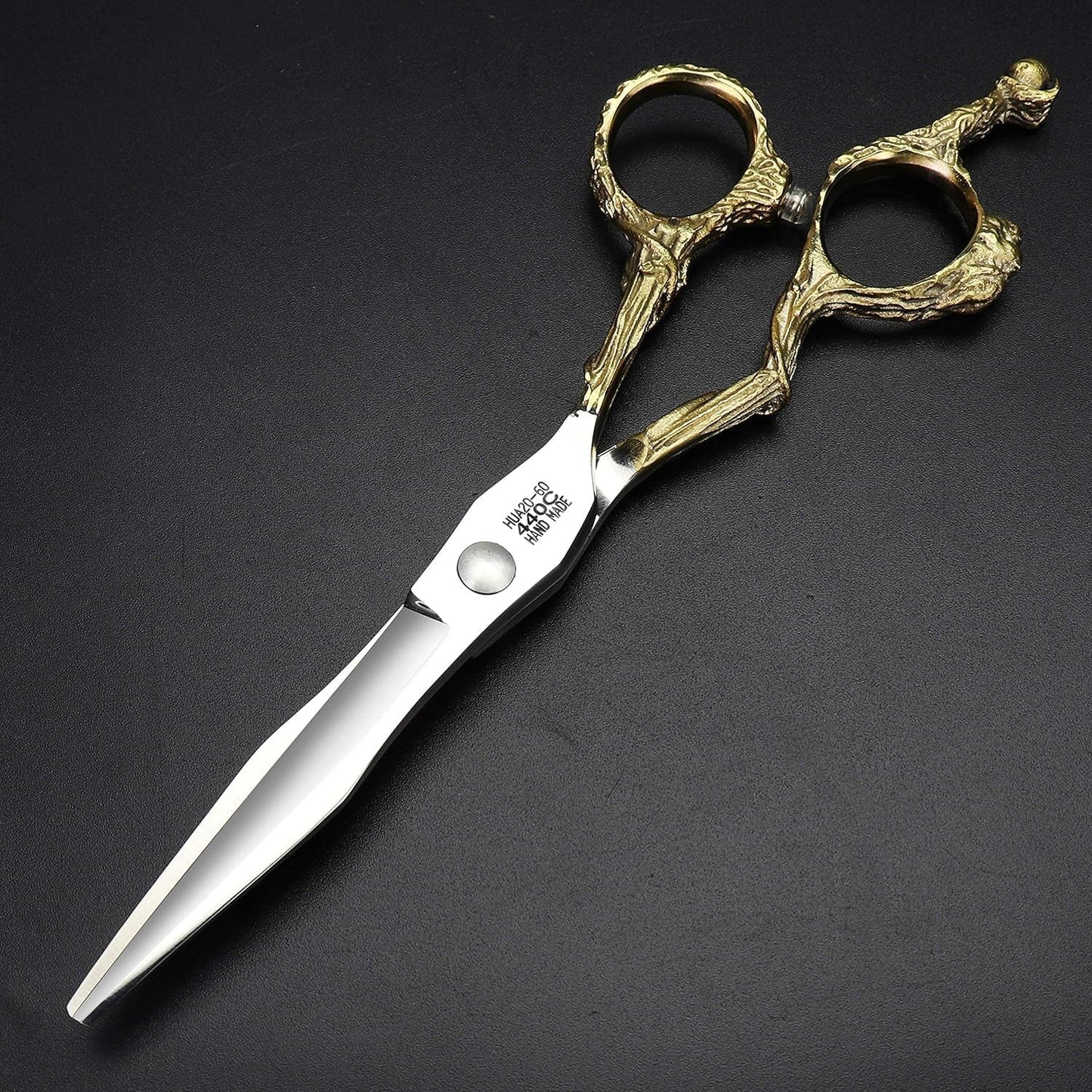 Professional hair barber scissors Japanese material steel 440c, hairdresser barber shop hair clipper (Silver《set》)