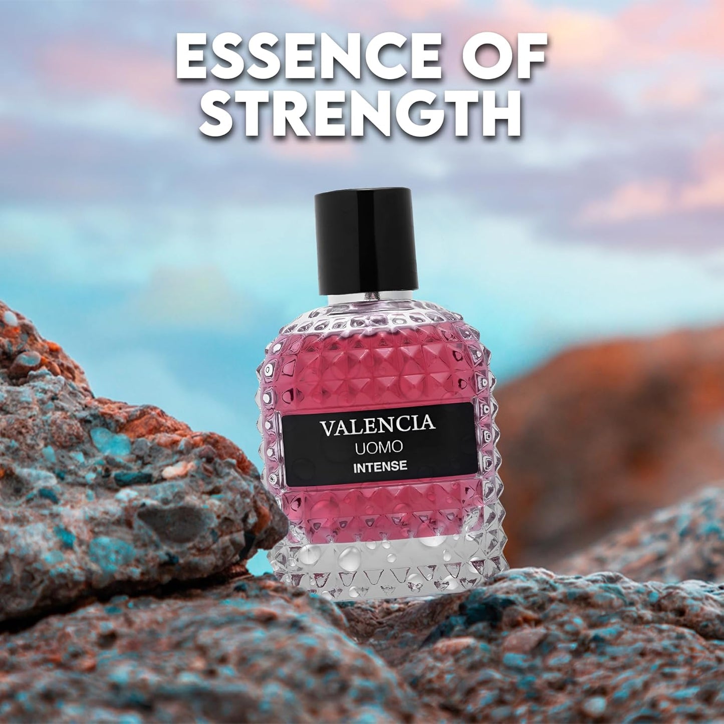 Valencia UOMO Intense Sensual Woody Fragrance for Men | Long Lasting Cologne Aromatic Scent, Eau de Parfum Natural Spray - Great Holiday Gift, 3.4 Fl Oz/100 Ml