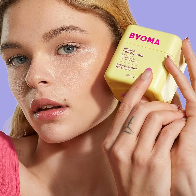 BYOMA Melting Balm Facial Cleanser - Buttery Soft Cleansing Balm for Skin Barrier Repair - Tri-Ceramide Face Wash for Sensitive Skin & All Skin Types - Deeply Hydrated Skin, No Oily Residue - 2.12 oz